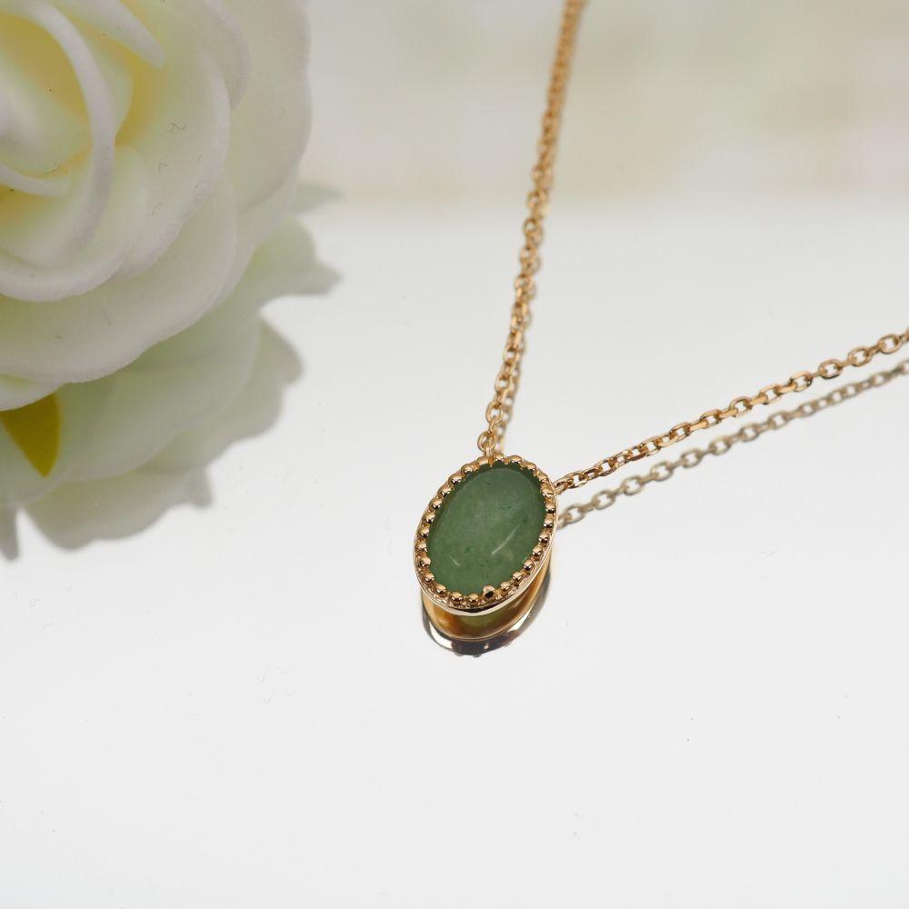 Collier Prune - Plaqué Or et Aventurine - Aurore & Luna