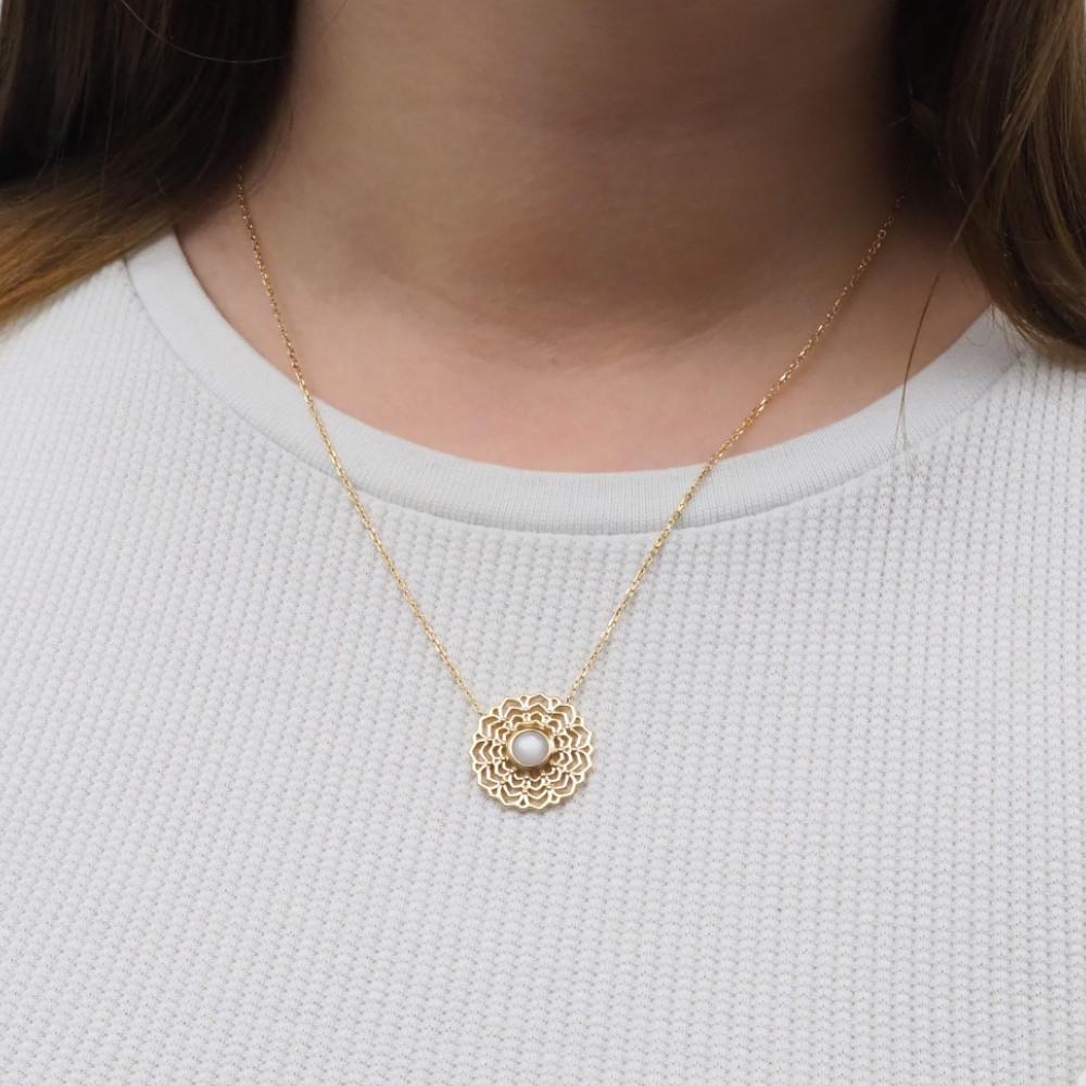Collier Sarah - Plaqué Or et Pierre de Lune - Aurore & Luna