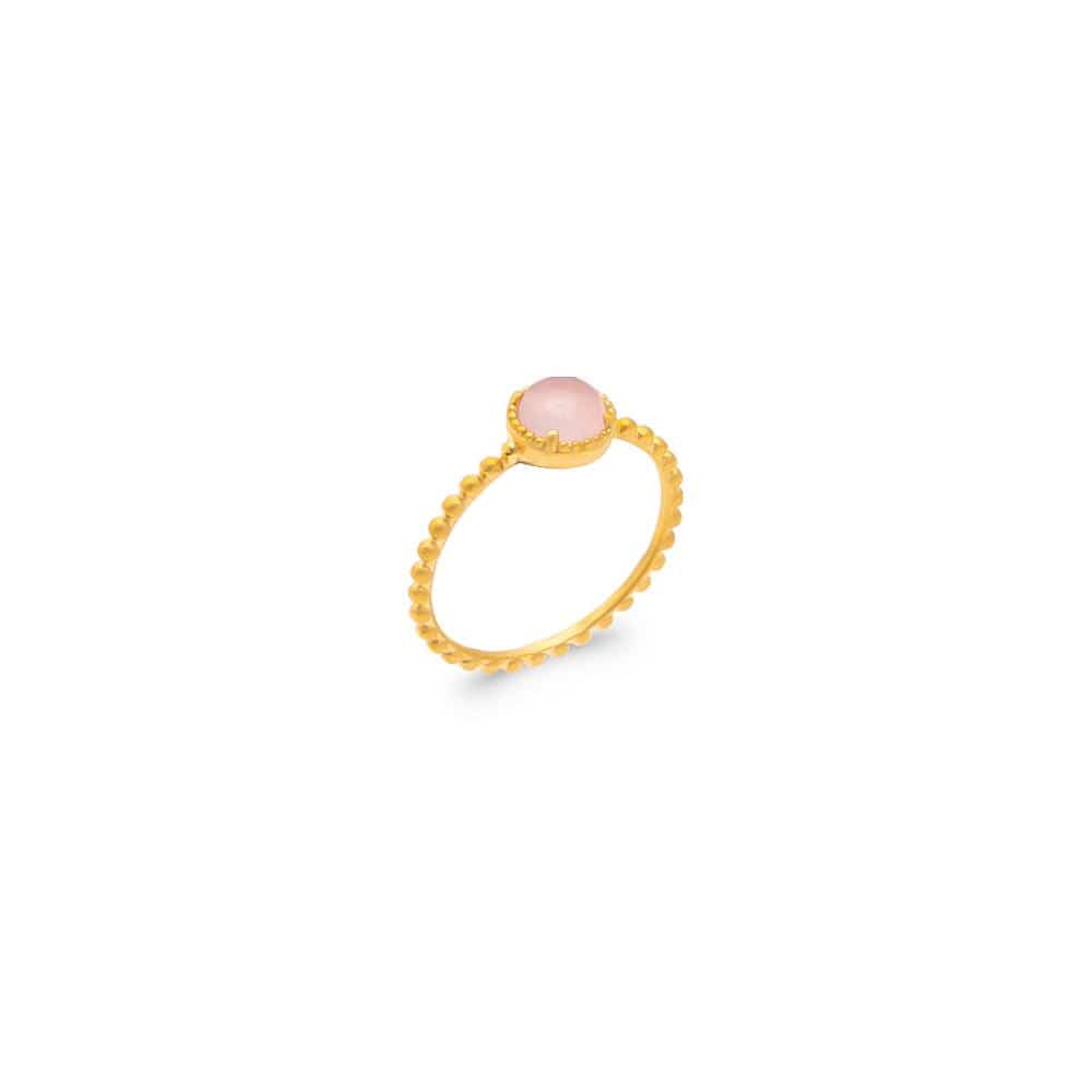 Bague Karla - Plaqué Or et Quartz Rose - Aurore & Luna