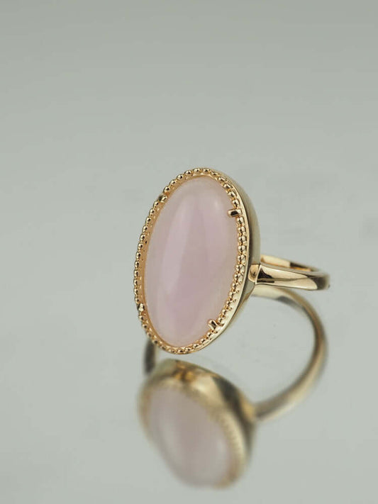 Bague Marie - Plaqué Or et Quartz Rose - Aurore & Luna