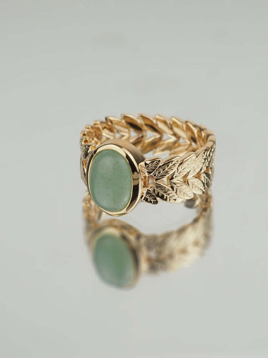 Bague Naomi - Plaqué Or et Aventurine - Aurore & Luna