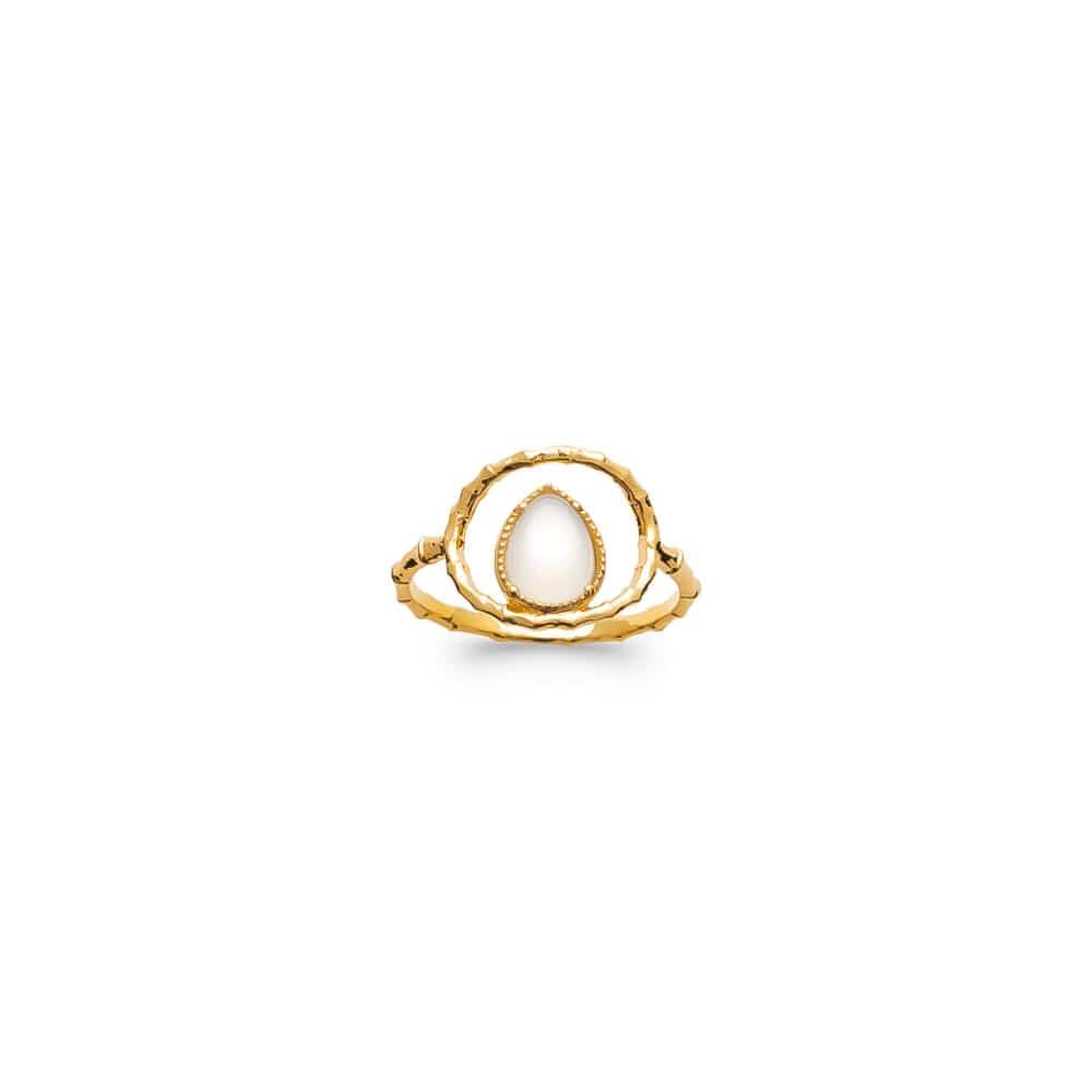 Bague Nina - Plaqué Or et Pierre de Lune - Aurore & Luna