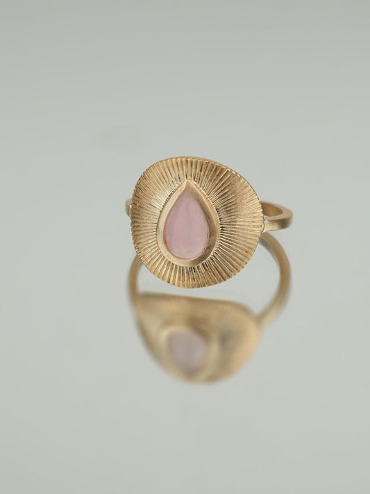 Bague Tamara - Plaqué Or et Quartz Rose - Aurore & Luna