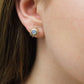 Boucles d'oreilles Alice - Plaqué Or et Agate Bleue - Aurore & Luna