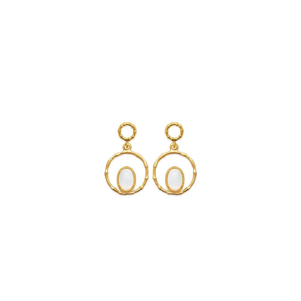 Boucles d'oreilles Bonnie - Plaqué Or et Pierre de Lune - Aurore & Luna