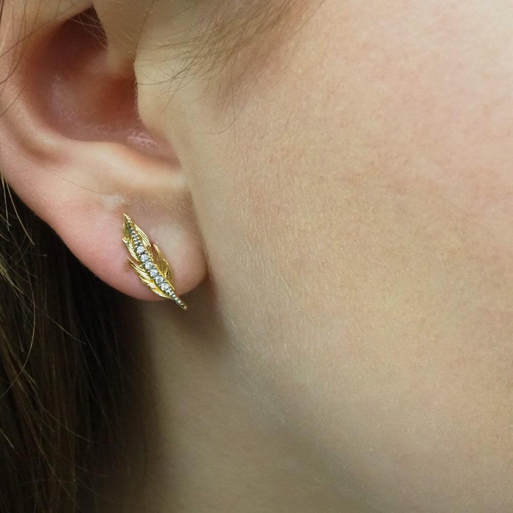 Boucles d'oreilles Iris - Plaqué Or et Pierre OZ - Aurore & Luna