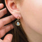 Boucles d'oreilles Nina - Plaqué Or et Agate Bleue - Aurore & Luna