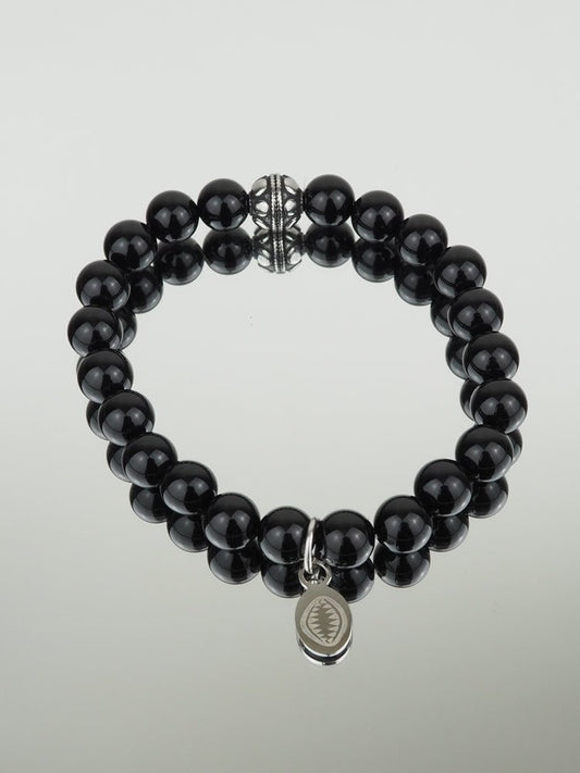 Bracelet Alicia - Perles Agate Noire - Aurore & Luna