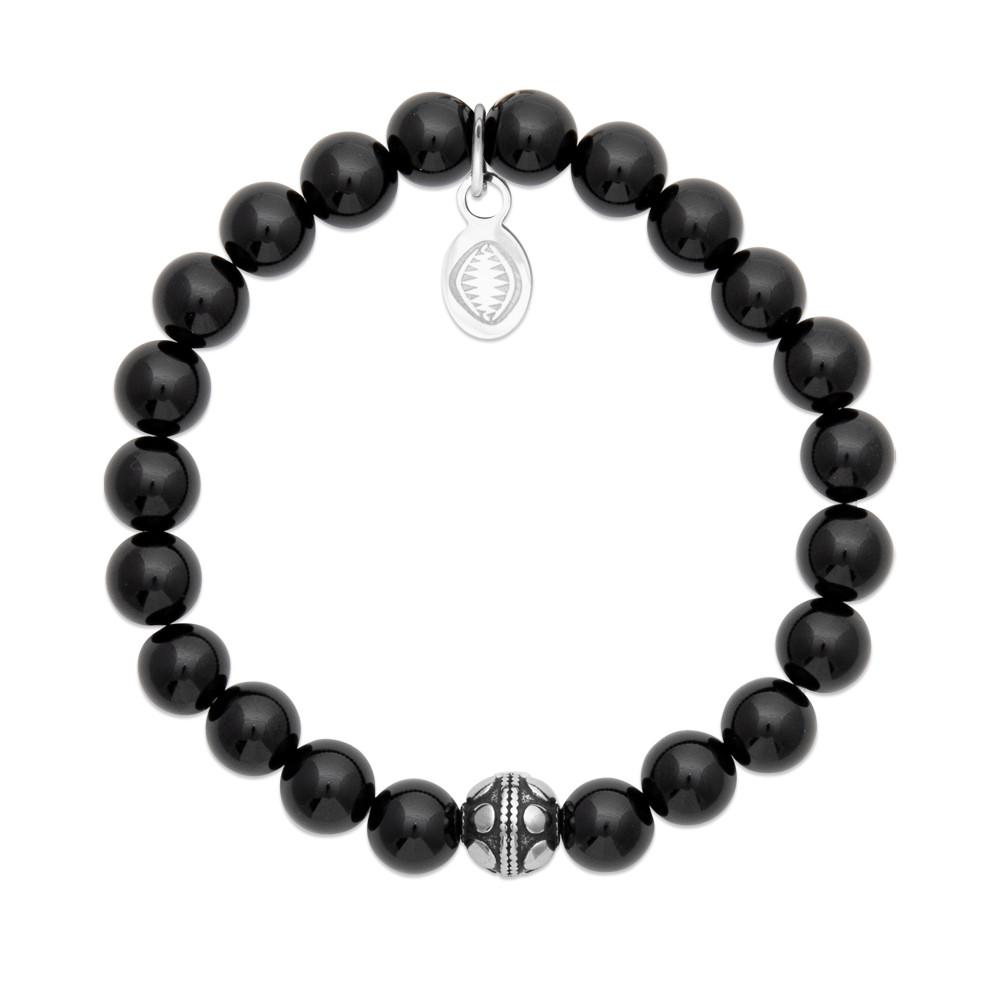 Bracelet Alicia - Perles Agate Noire - Aurore & Luna