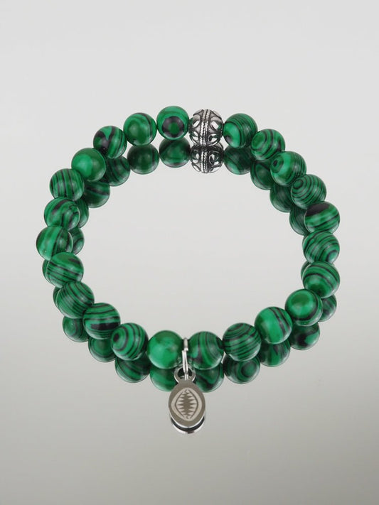 Bracelet Alicia - Perles de Soleil Vertes - Aurore & Luna
