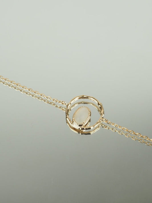 Bracelet Bonnie - Plaqué Or et Pierre de Lune - Aurore & Luna