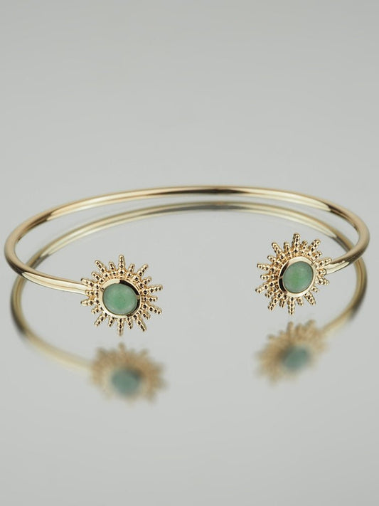 Bracelet Jonc Alice - Plaqué Or et Aventurine - Aurore & Luna