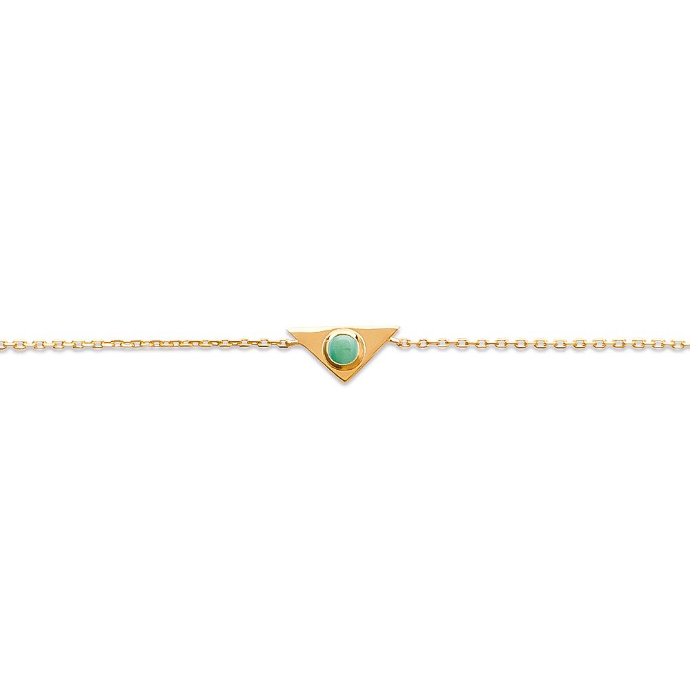 Bracelet Lili - Plaqué Or et Aventurine - Aurore & Luna