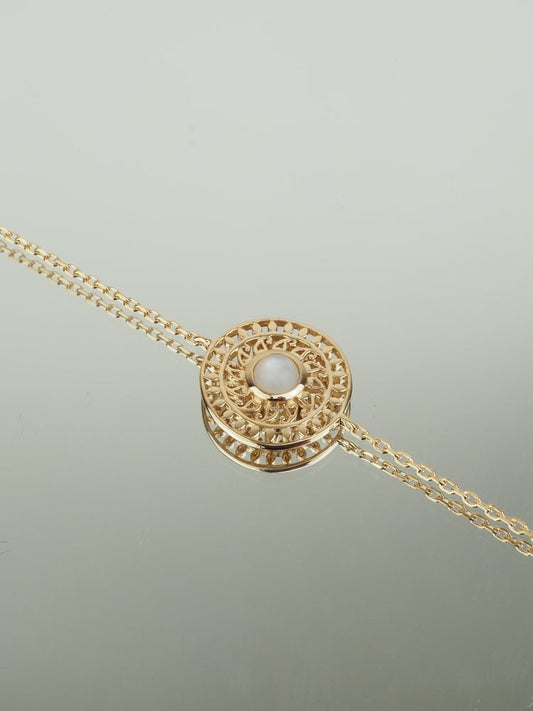 Bracelet Monia - Plaqué Or et Pierre de Lune - Aurore & Luna