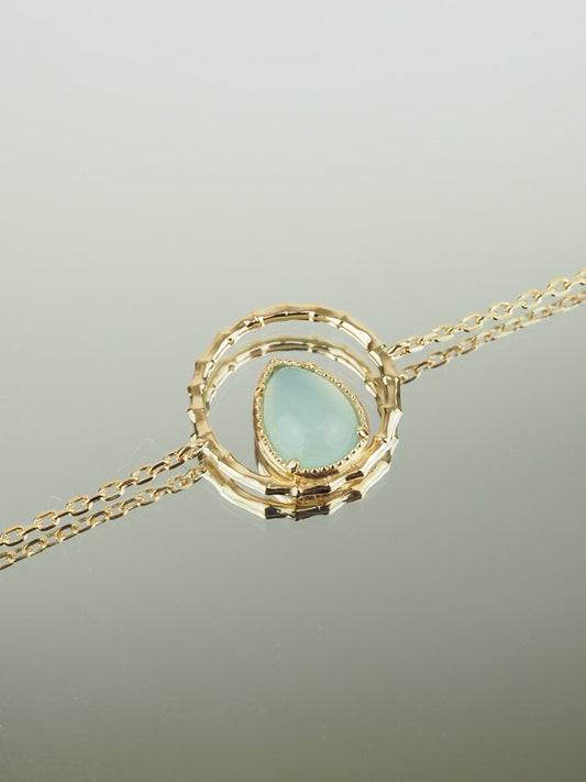 Bracelet Nina - Plaqué Or et Agate Bleue - Aurore & Luna
