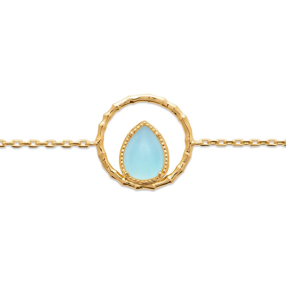 Bracelet Nina - Plaqué Or et Agate Bleue - Aurore & Luna