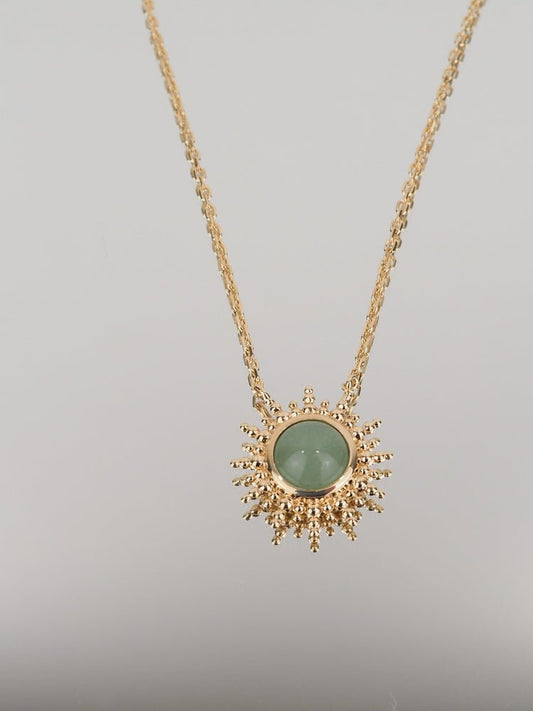 Collier Alice - Plaqué Or et Aventurine - Aurore & Luna