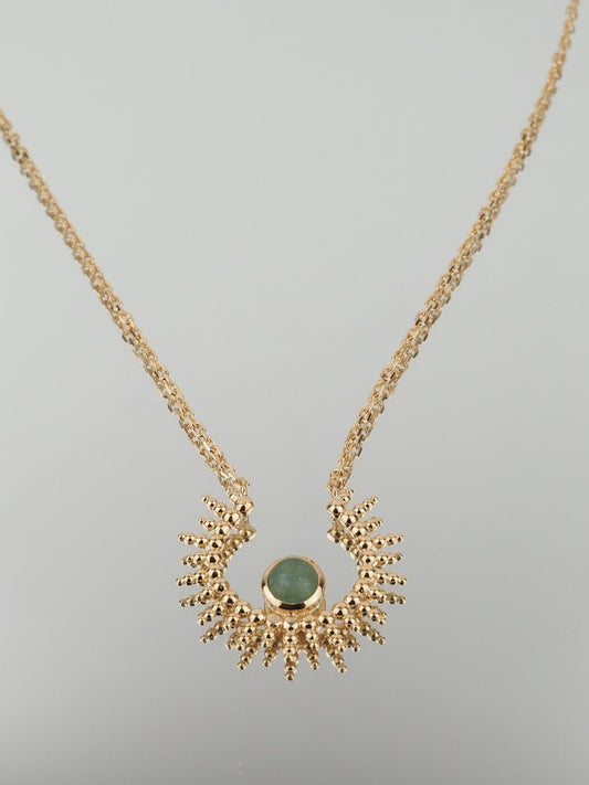 Collier Emma - Plaqué Or et Aventurine - Aurore & Luna