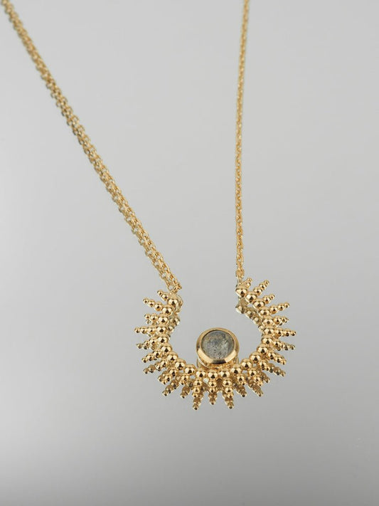 Collier Emma - Plaqué Or et Labradorite - Aurore & Luna