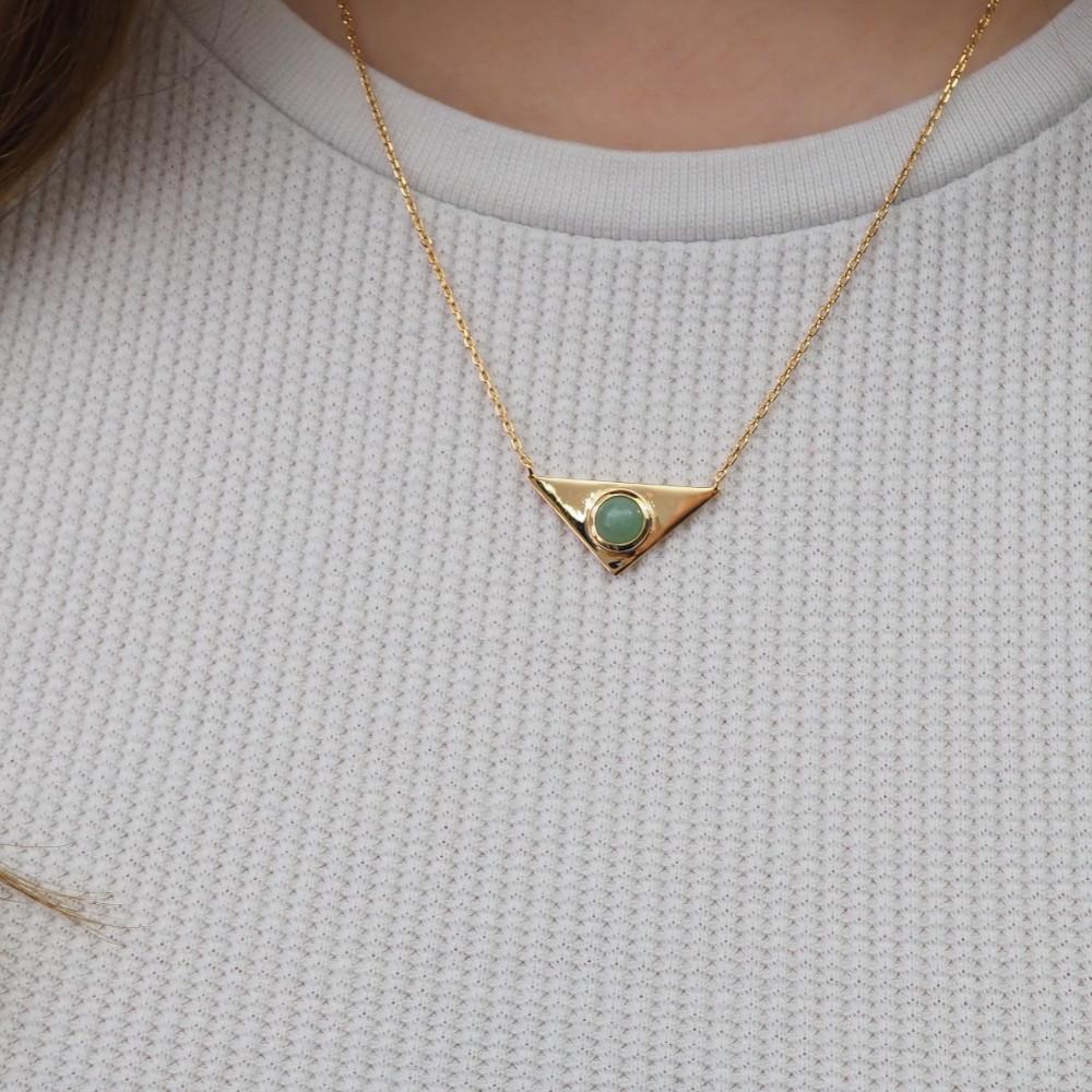 Collier Lili - Plaqué Or et Aventurine - Aurore & Luna