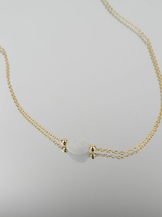 Collier Lyam - Plaqué Or et Pierre de Lune - Aurore & Luna