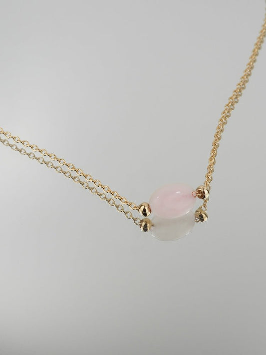 Collier Lyam - Plaqué Or et Quartz Rose - Aurore & Luna